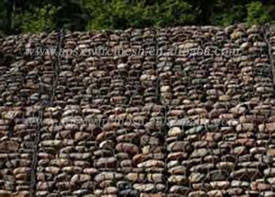 Dokuma Hasır 2.0mm Gabion İstinat Duvarı Kutusu Taş Dolgulu