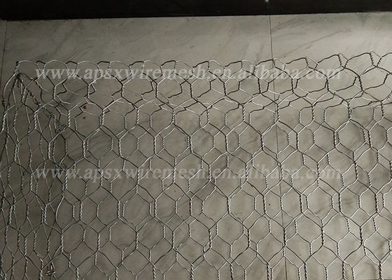 İnşaat Ağır Galvanizli Gabion Duvar Kafesleri Çift Bükümlü Altıgen