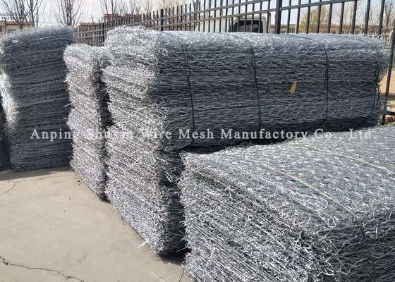 İstinat Duvarı İçin Dokuma Üç Büküm 2.4mm Taş Dolgulu Gabion Sepetleri