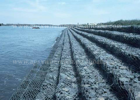 2*1*1m Demir Çelik Tel Gabion Duvar Kafesleri Erozyon Kontrolü Nehri