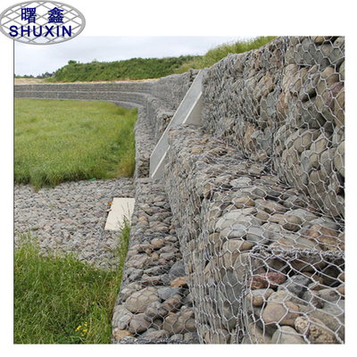 Deniz Duvarı Koruması İçin Paslanmaz Galvanizli Altıgen Galfan Gabion Sepetleri