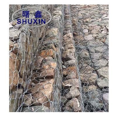 2.7mm Altıgen Delikli Pvc Kaplı Gabion Sepetler 4x1x1 M