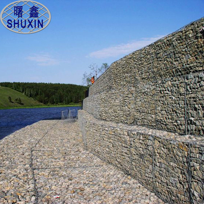 Galfan 2*1*1 M Gabion Hasır Kutular Altıgen İstinat Duvarı Tasarımı