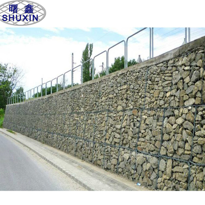 Nehir Kanalı Koruması İçin Örgü Tel Galvanizli Gabion Kutuları 8 * 10 Cm Mesh