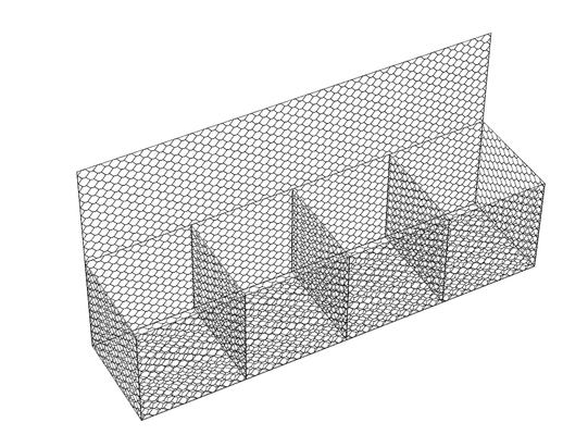 4x1x1m Altıgen Galvaniz Gabionlar 3.8mm Duvar Paslanma Korumalı Fix Taş Dolum Üniteleri