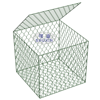 Esnek Yapı 4mm Tel Gabion Kutusu Taş Dolgulu Kafes Boyutu 2*1*1 M