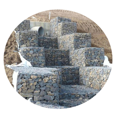 Toprak İstinat Duvarı 1m X 1m X 1m Gabion Kutu Çit Dokuma Üç Bükümlü Altıgen Pvc Kaplama