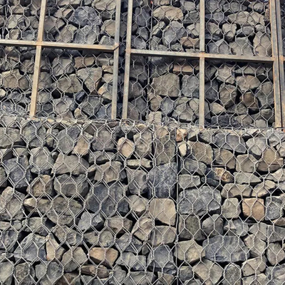 İstinat Duvarları için 2m X 1m X 1m Standart Galvanizli Çelik Taş Kafes Altıgen Hasır