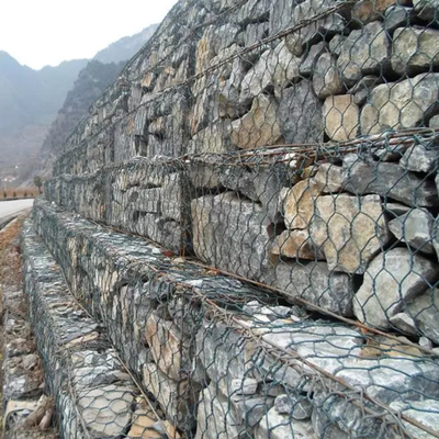 2x1x1m Altıgen Hasır Gabion Sıcak Daldırma Galvanizli Ve Pvc Kaplı